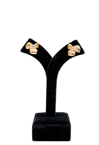 Gold Plated Stone Stud Earrings for Women